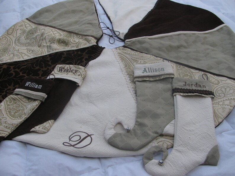 Personalized Christmas Tree Skirt And Stockings 