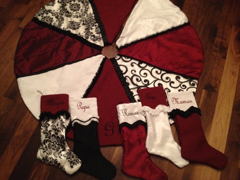 Personalized Christmas Tree Skirt And Stockings 