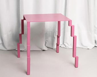 Japandi Coffee Table: Powder-Coated Steel Accent Table