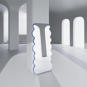 Wavy Full Length Mirror: Asymmetrical Squiggle Design, Custom Color & Size