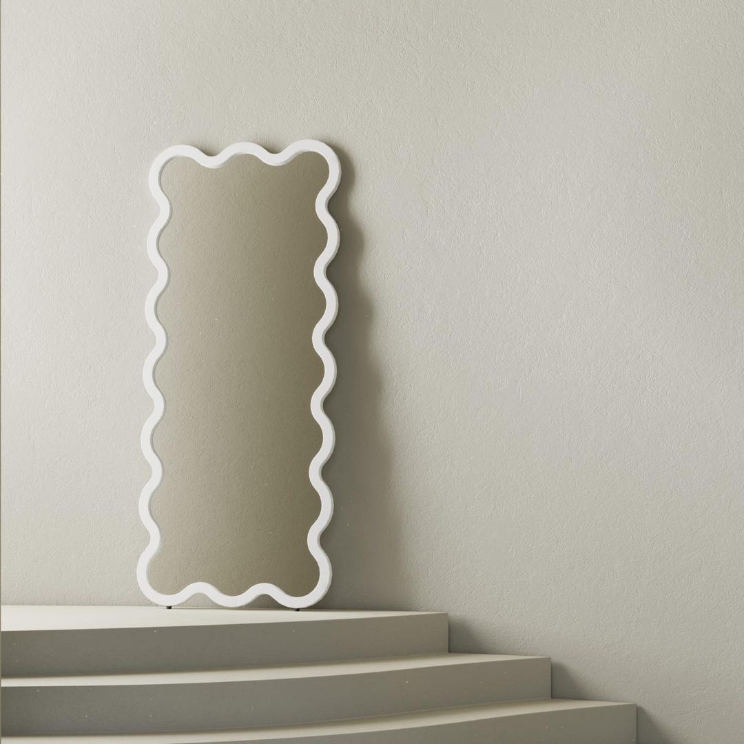 Hvyli™ Wavy Full Length Mirror Mirror, Spiegel, Curvy Wall Mirror ...