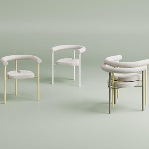 Basic Chair, Dinning Armchair, Compact Steel Chair, Upholstered Chair, Unique Stucking Chair (Stacker™ exclusive by oitoproducts)