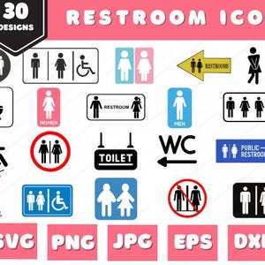 Toilet SVG, toilet teken Svg, toilet Cricut, openbaar teken Svg, badkamer Png, toilet Svg, badkamer teken Svg, silhouet, toilet Vector