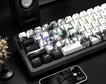 Chainsaw Reze Keycaps | 135 Keycaps | English Japanese | Cherry Profile | Keycaps Set | Cute Keycaps | Custom Keycaps | Anime Keycaps | PBT