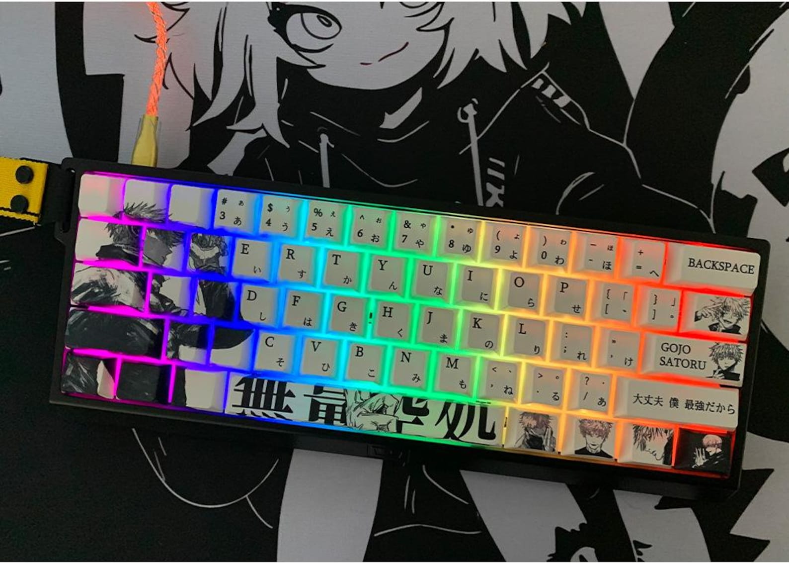 Gojo Satoru Keycaps | 102 Keys | Jujutsu Kaisen | Custom | Cute Keycaps ...