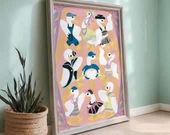 Whimsical Duck Art Print: Playful Home Decor for Duck Lovers