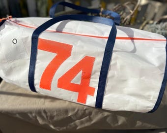 Segeltuch 5oz, runde Segeltasche Neu. Mit Reißverschluss und Seitentasche 45 Liter Volumen