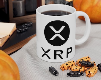XRP Crypto HODL Bull Ceramic Mug, Unique Gift for Crypto Enthusiasts, Coffee Cup for Investors, Stocking Stuffer for Traders, Birthday