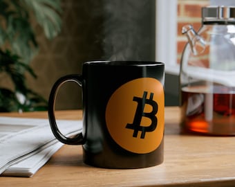 Bitcoin Enthusiast Mug - Black Coffee Cup for Cryptocurrency Lovers, 11oz, 15oz, Gift for Bitcoin Fans, Crypto Trader Merch, Blockchain