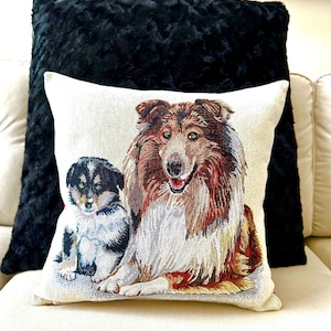 Decorative Dog Pillow Cover, 16&quot;x16&quot; Cotton Cushion, Pet Owner Gift, Dog Lover Home Decor, Dog-Themed Sofa Throw Pillow, Unique Gift Idea