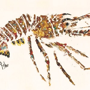 Lobster - "da' Bug" - Gyotaku Rubbing - Limited Edition Print (24" x 12")