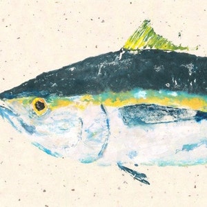 Ahi Tuna - Gyotaku Fish Rubbing - Limited Edition Print (34 x 14)