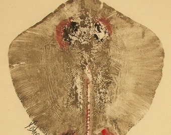 Stingray - Gyotaku Fish Rubbing - Limited Edition Print (13.5 x 19)