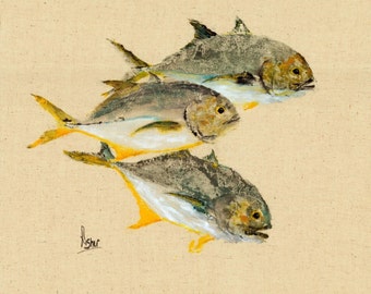 Jack Attack - Gyotaku Fish Rubbing - Limited Edition Print (20 x 16)