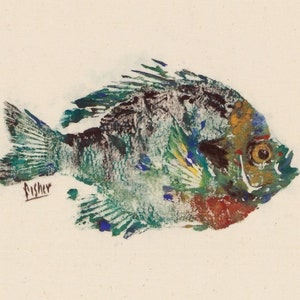 Bluegill - Gyotaku Fish Rubbing - Limited Edition Print (11 x 8)