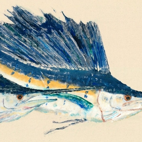 Smooth Sailin' - Gyotaku Fish Rubbing - Limited Edition Print (33 x 14.5)