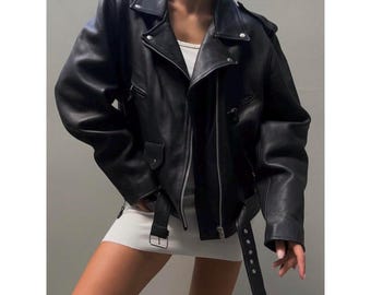Giacca biker nera in Pelle da Uomo | D'Arienzo