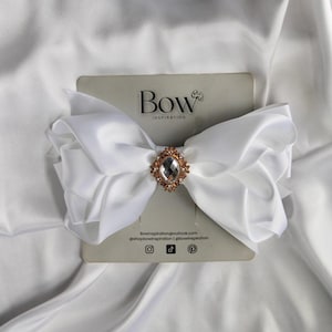 Weiße Satinschleife Haarspange: Handgemachtes, kokettes, Cottagecore Accessoire