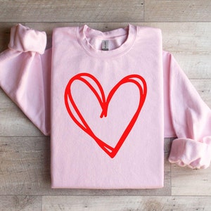 Valentine Heart Sweatshirt, Valentines Day Sweater, Love Sweatshirt, Cute Valentine&#39;s Sweater, Valentines Day Gift, Valentine&#39;s Day Pullover