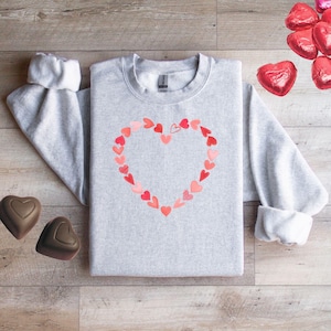 Valentine Day Heart Sweatshirt, Valentines Sweater, Love Sweatshirt, Cute Valentines Sweater, Valentines Day Gift, Valentine&#39;s Day Crewneck