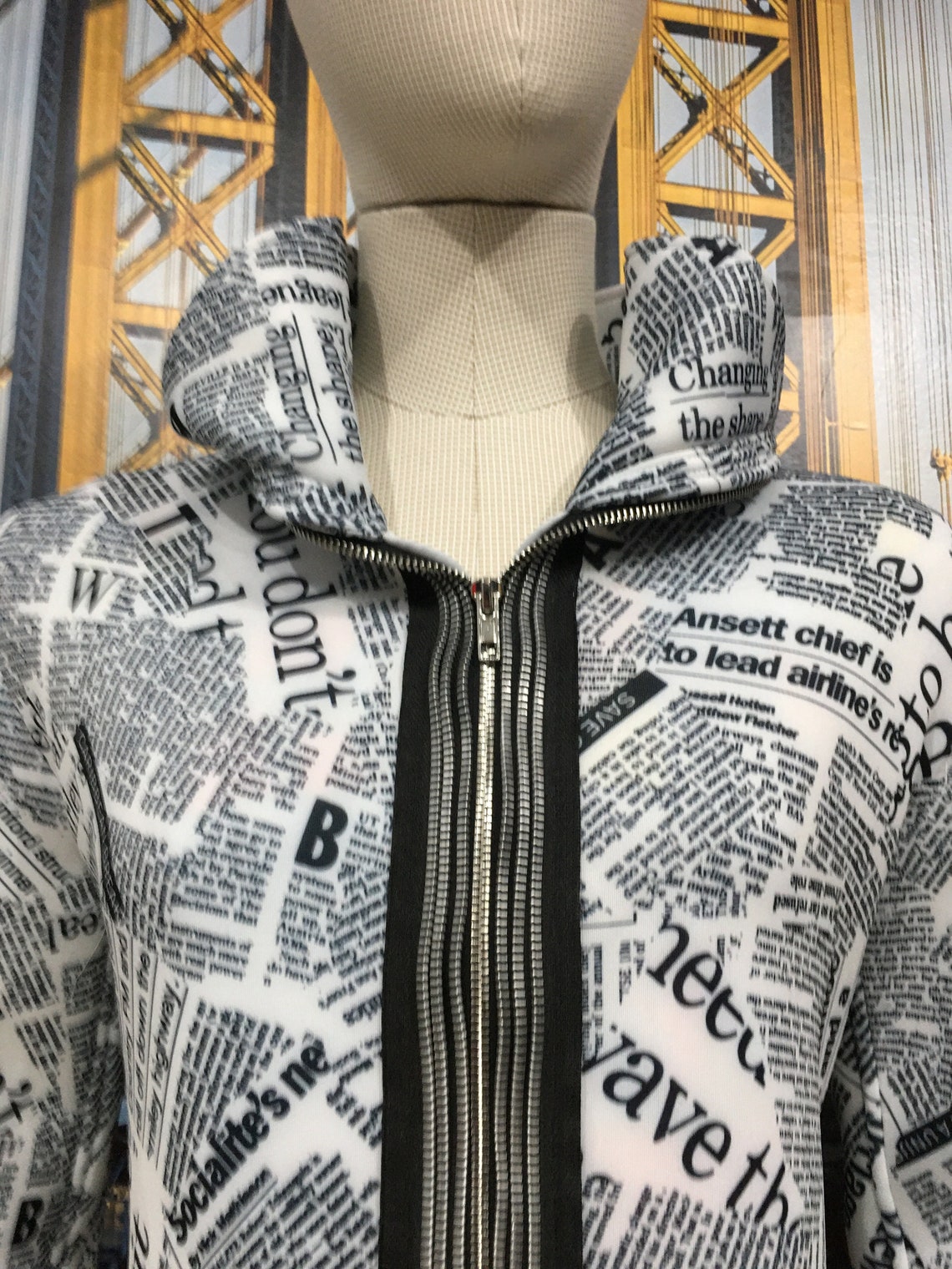 3/4 Newsprint Jacket/dress Etsy