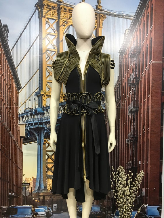 Gold Zipper Dress - Etsy