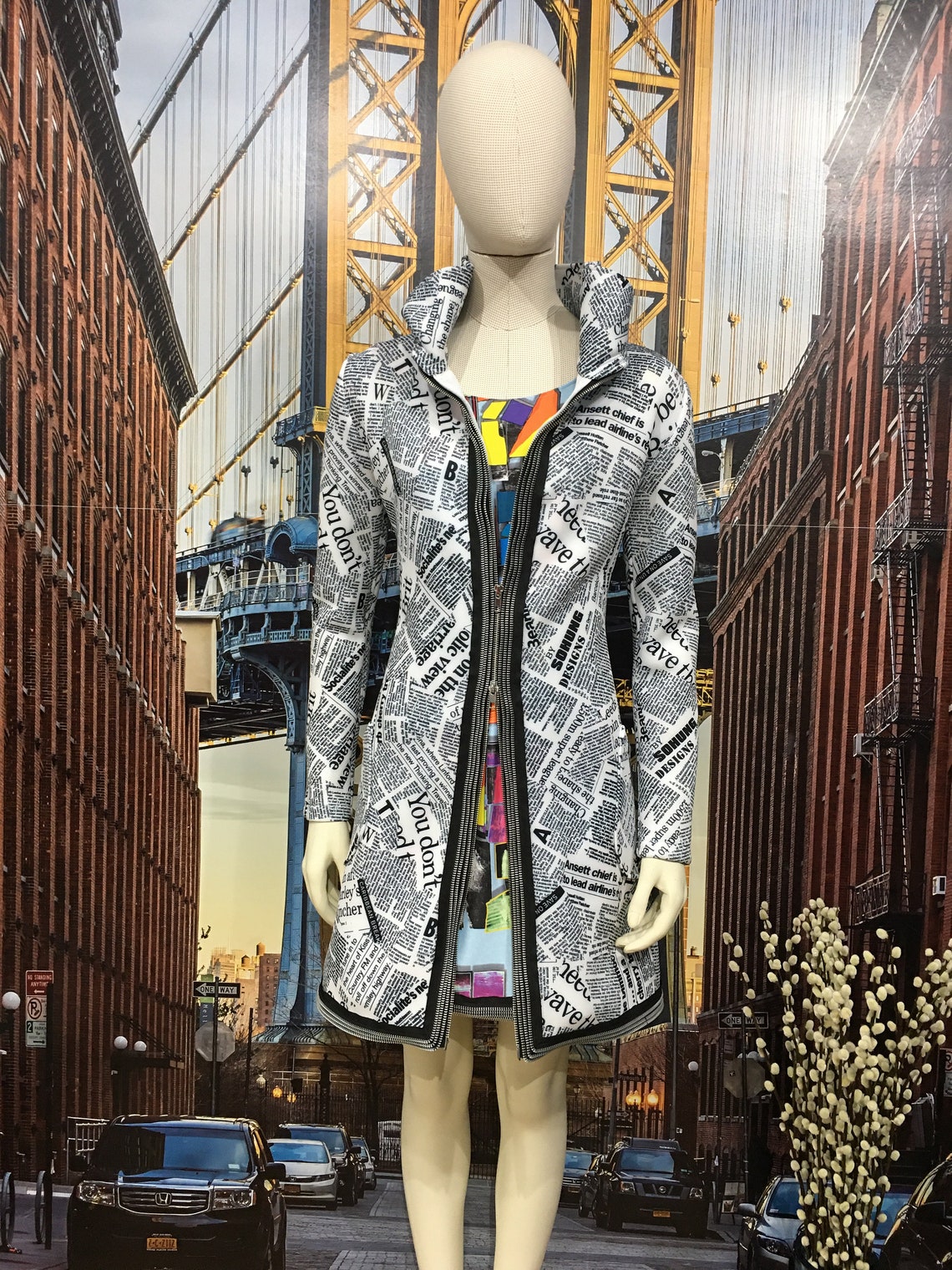 3/4 Newsprint Jacket/dress Etsy