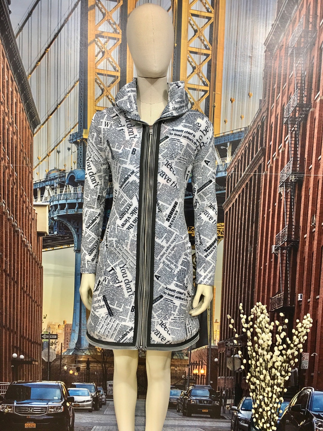 3/4 Newsprint Jacket/dress Etsy