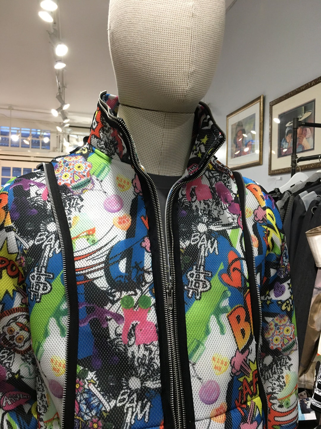 Men Comic Pop Art Neoprene Jacket - Etsy