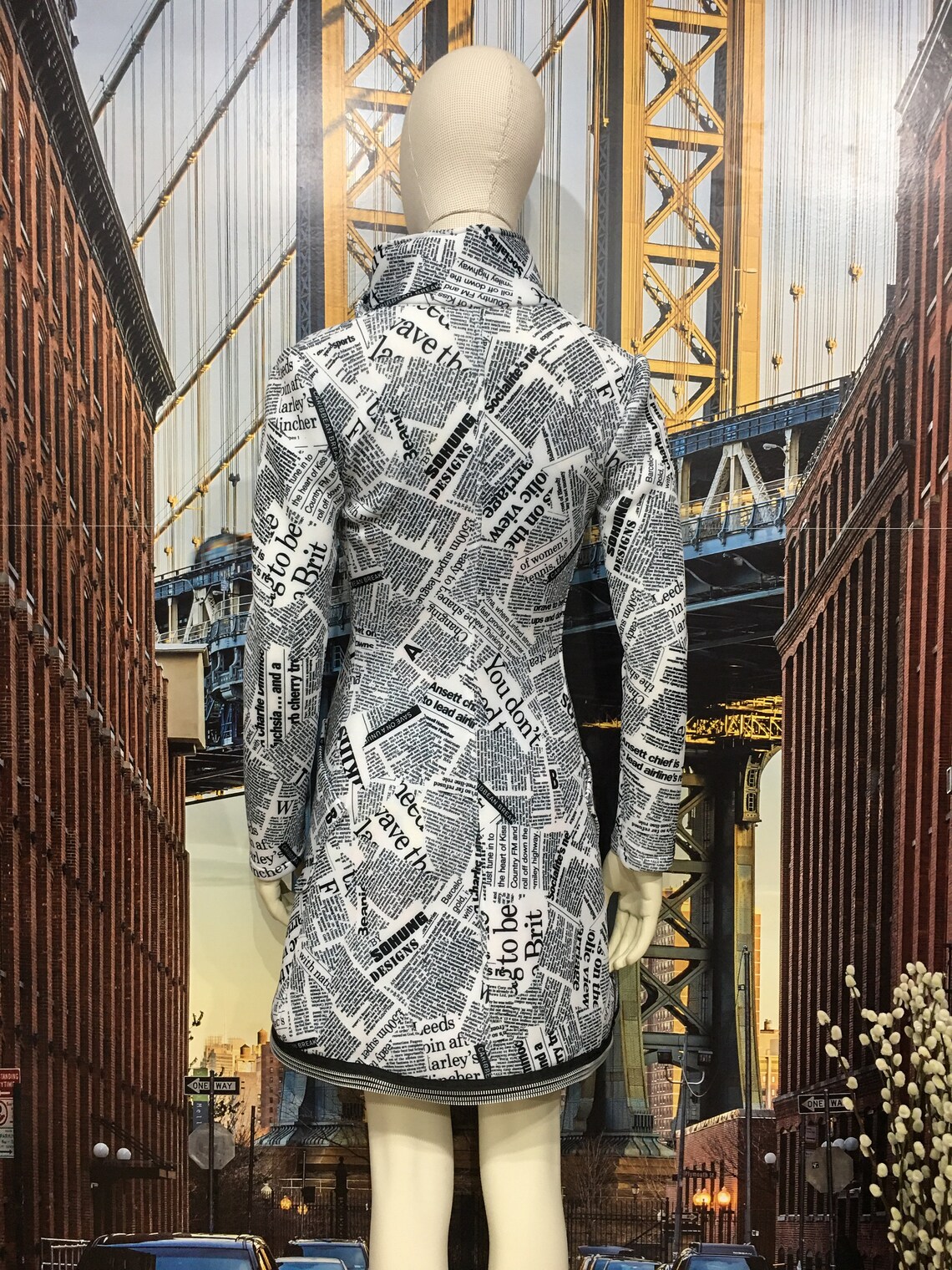 3/4 Newsprint Jacket/dress Etsy