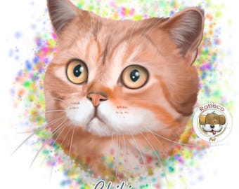 Retratos de mascotas personalizados / Ilustraciones de mascotas digitales e imprimibles personalizadas / Ilustraciones únicas de perros y gatos para regalos o decoración del hogar