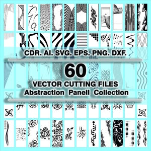 Decorative Panel SVG. 60vector files. 360digital files cdr,dxf,eps,svg,ai,png.Laser Cut Stensil.SVG files for Cricut & Silhouette Cameo.#5