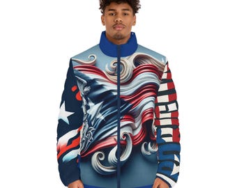Puerto Rican Flag Puffer Jacket – Cozy Winter Heritage Apparel By-ELLA