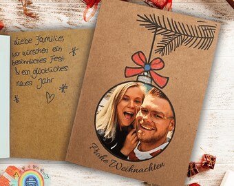 Christmas card with photo motif | DIY gift card to print | Personalized Christmas greeting card | Make your own Christmas card