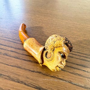 Rare 19th-century amber carved meerschaum pipe