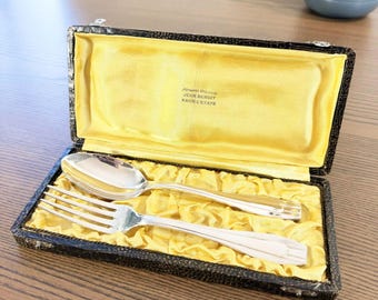 Antique silver cutlery? Hallmarked Art Deco spoon and fork