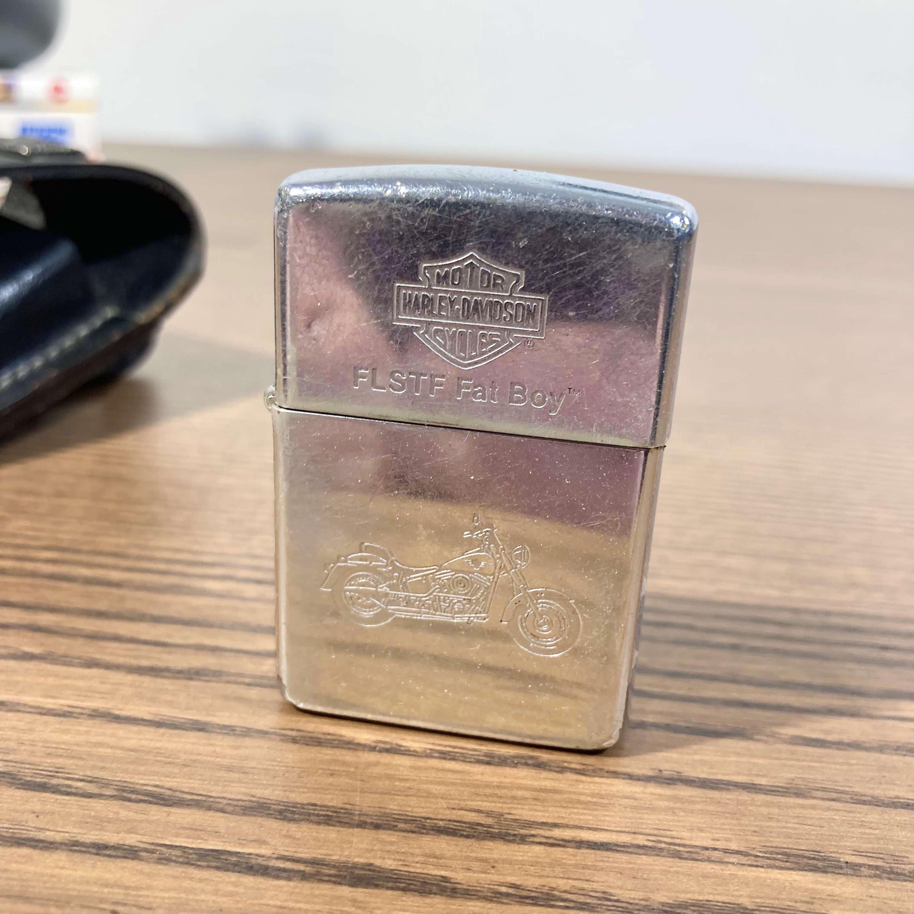 Zippo Harley-davidson 1997 + Leather Case | FLSTF Fat Boy Vintage 