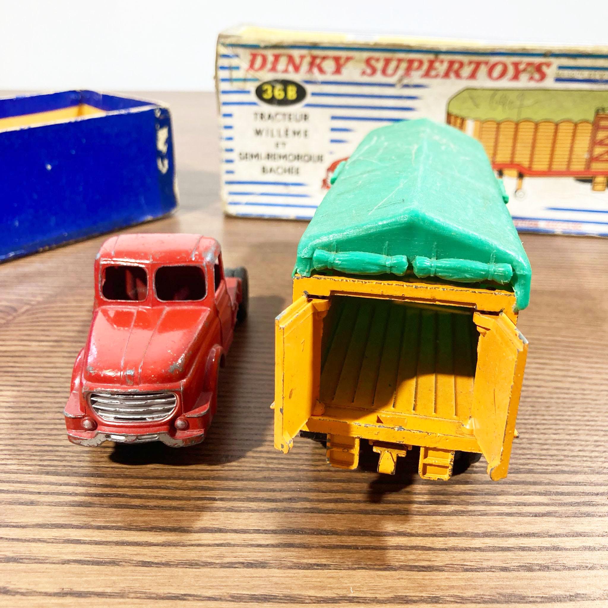 Dinky Supertoys 36B Willème • Circa 1957 • Tracteur & Remorque avec