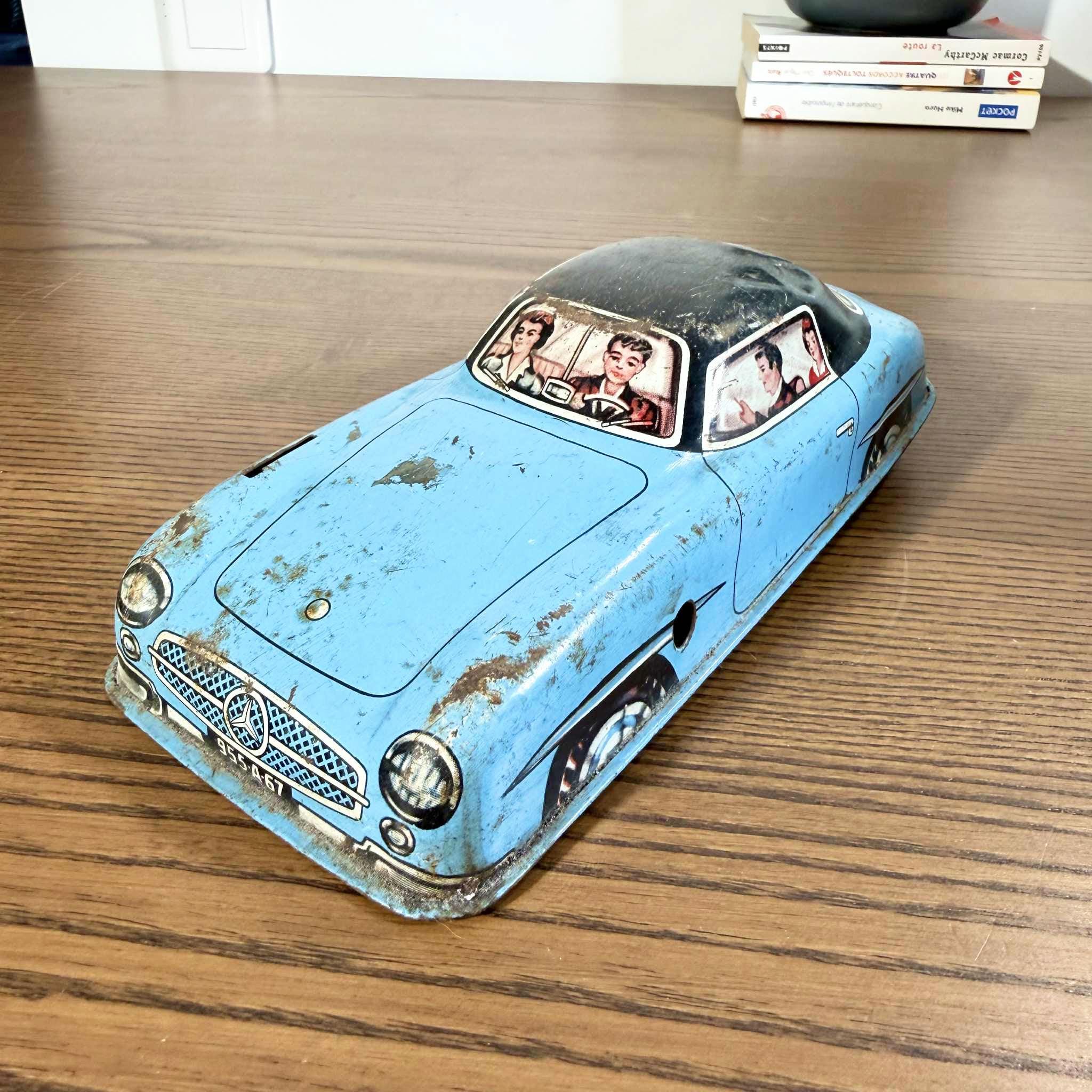 JOUET ANCIEN TOLE LITHOGRAPHIEE VOITURE PORSCHE - JOUSTRA FRANCE - 1958's- 21 CM EUR 90,00 - FR
