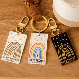 Christian Keychain Gift: God&#39;s Promise Rainbow Accessory