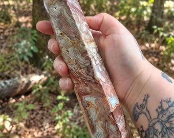 Red Crazy Lace Agate Crystal Tower