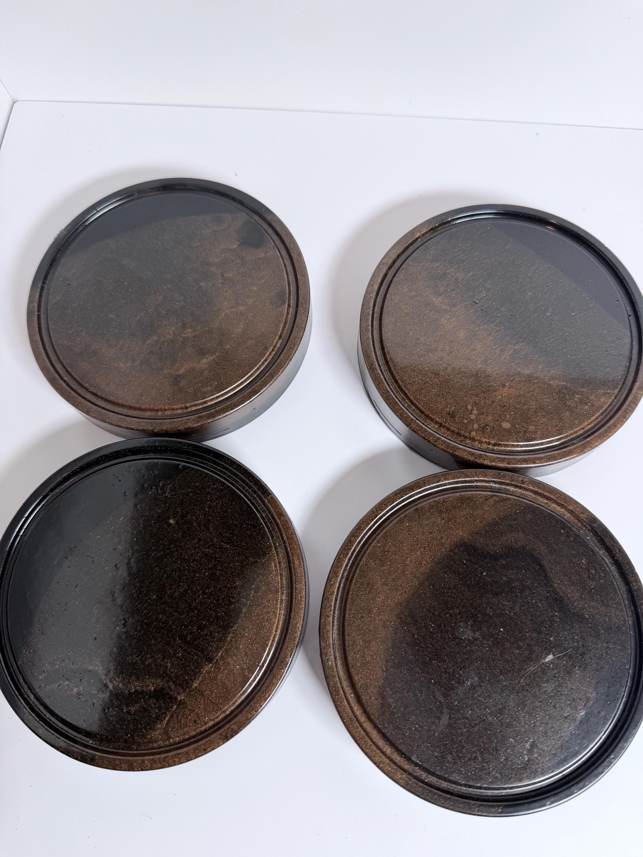 Bronze and Black Coasters, 4 Pack - Etsy