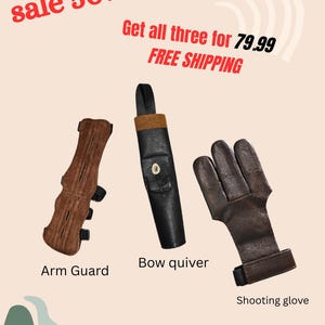 Archery Set Bow Quiver Arm Guard Shooting Glove Right/Left Hand Hunting Accessor