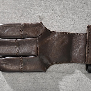 Professioneller Bogenschießen Schiesshandschuh 3 Finger | Lederschoner für Recurve Langbogen