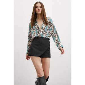 3-Color Snake Print Satin Shirt – Chic & Elegant Design