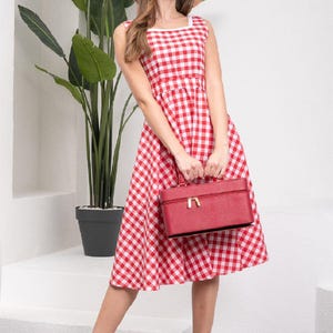 Womens Red Gingham Dress - Etsy Womens Red Gingham Dress - Etsy