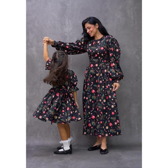 cotton christmas dress women Mommy & Daughter Set | Blend Holiday Outfit This Xmas tree camouflage