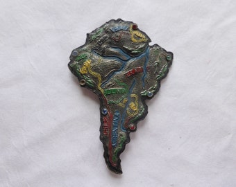 Dress or Scarf Clip - Map of South America