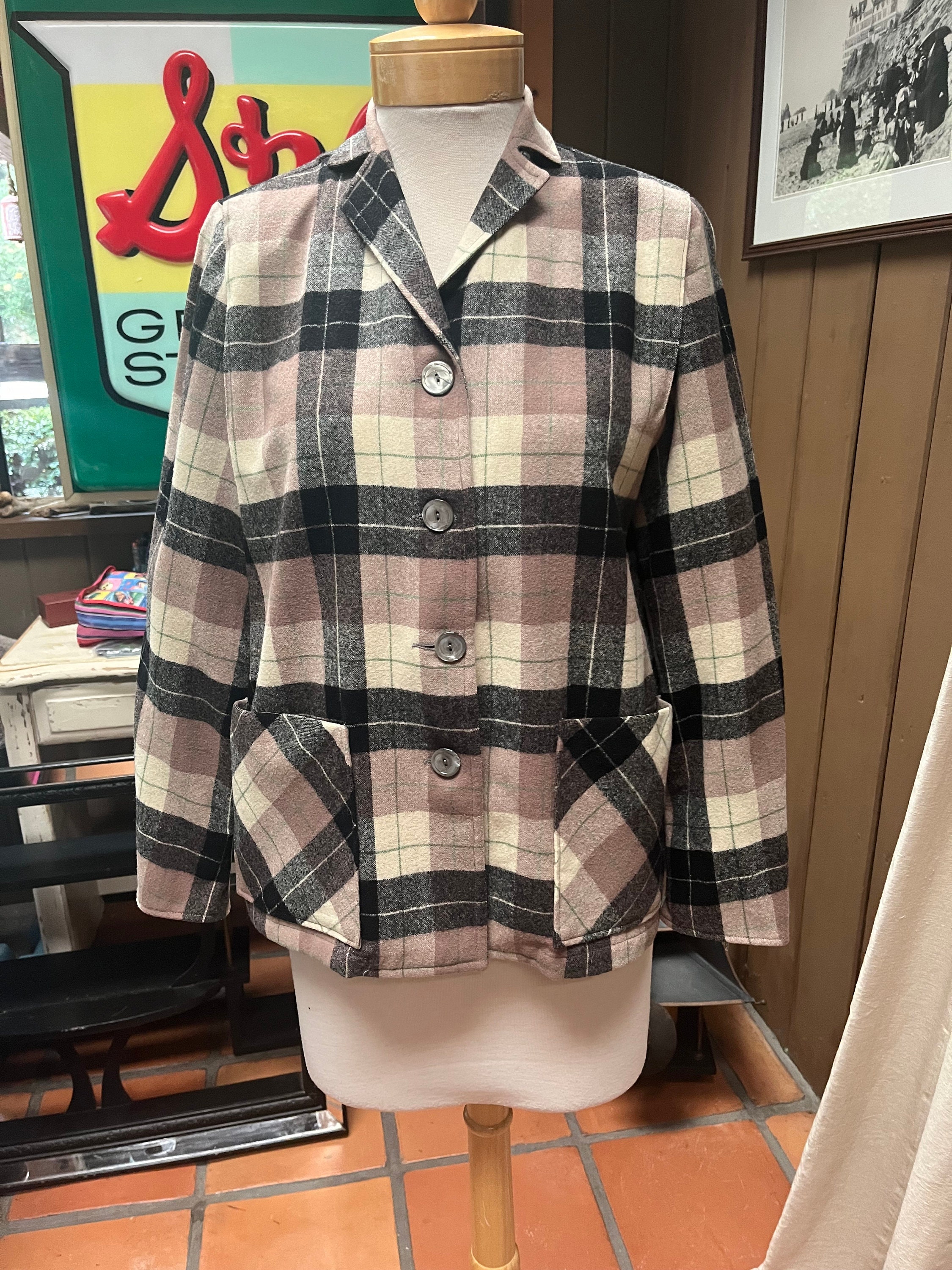1940s Utility Buckle Jacket - Blue Wool