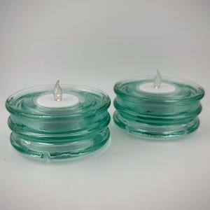 La Mediterranea Recycled Glass Candle Holders – Made in Spain - Set of 2